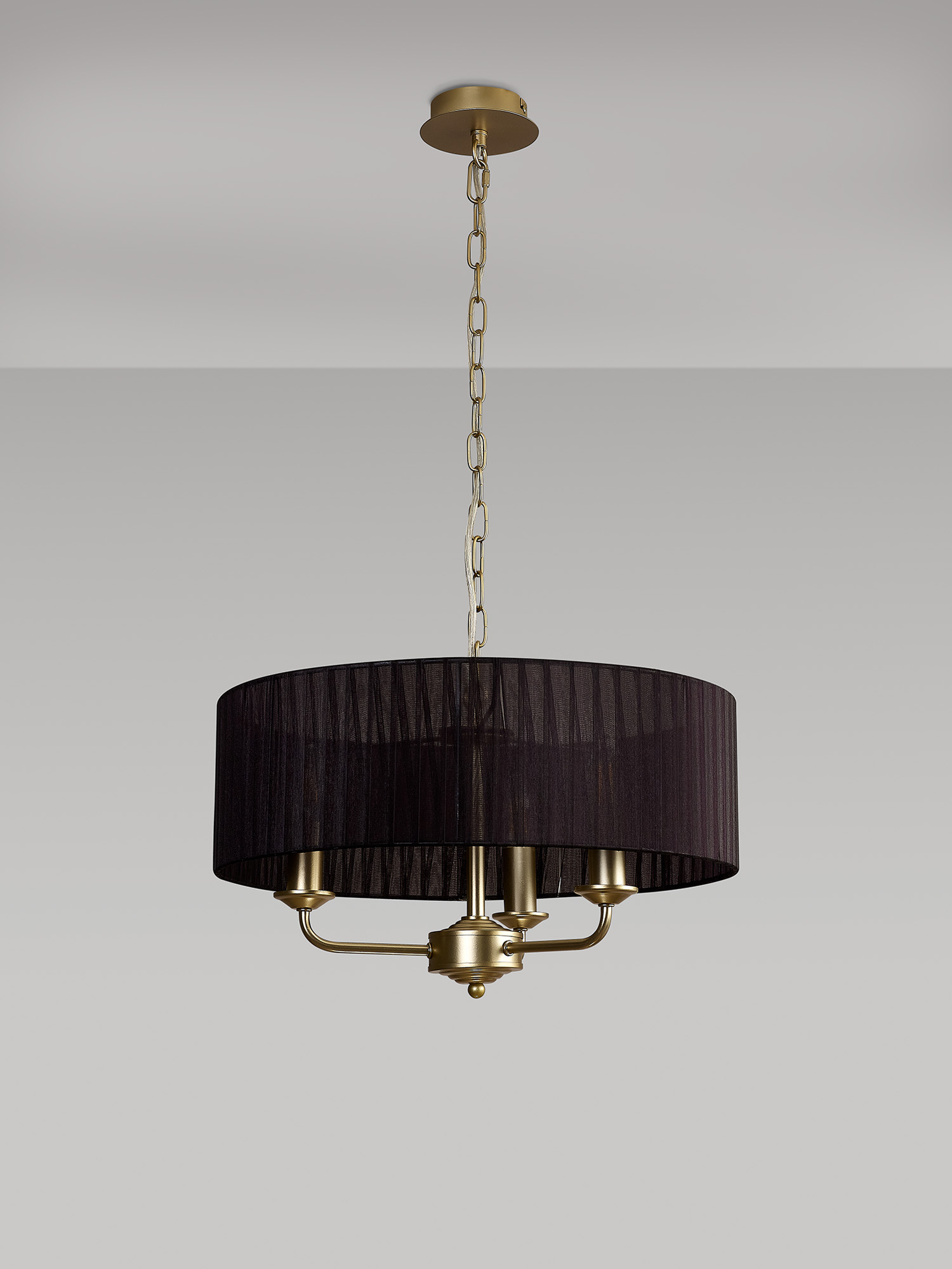 Banyan 45cm 3 Light Pendant Champagne Gold, Black DK0961  Deco Banyan